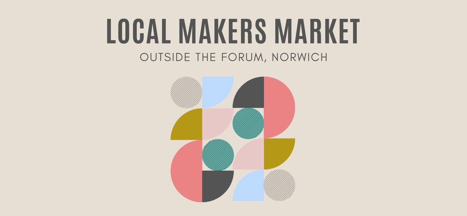 Local Makers Market logo with colourful circles and semi circles