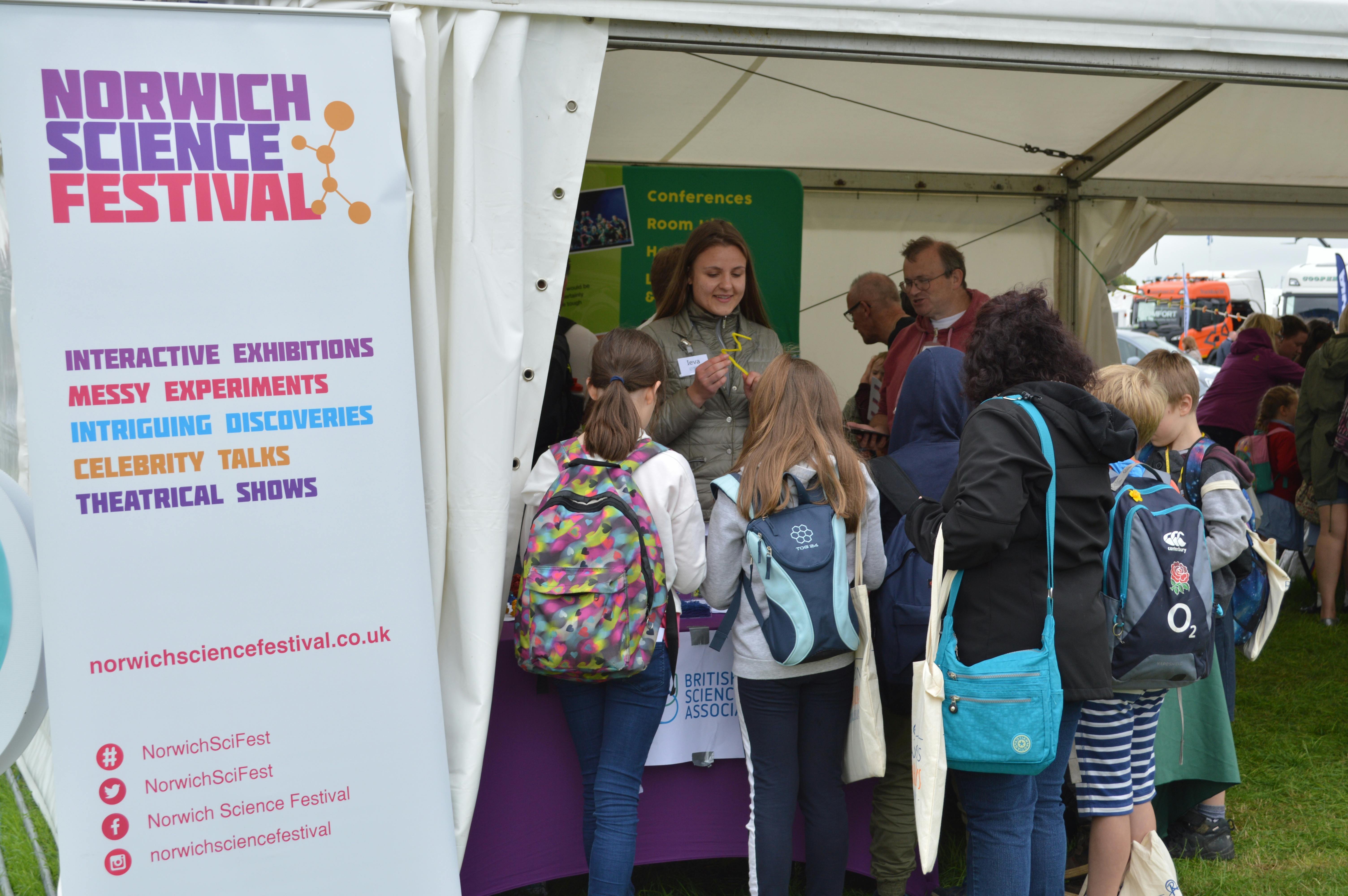 NSF at Royal Norfolk Show - children around a science stall