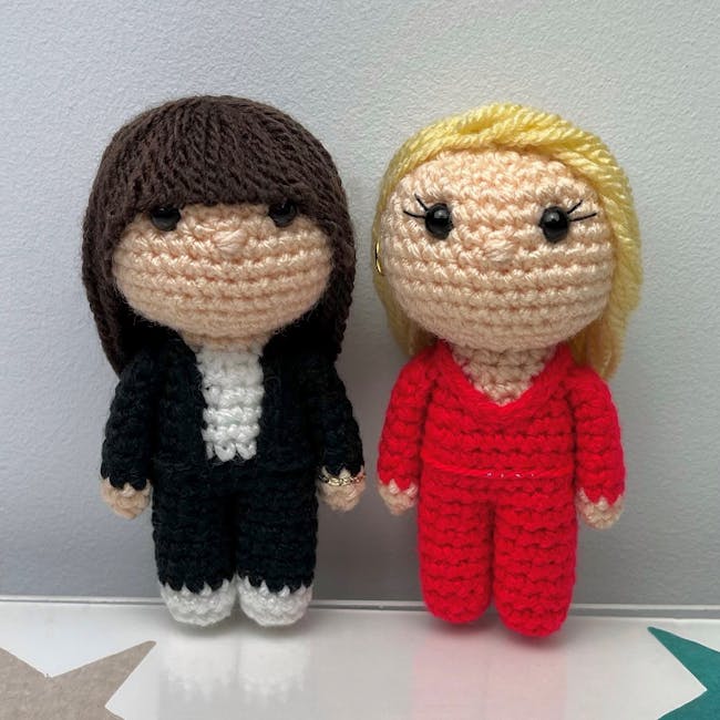 Claudia and Tess crochet figures