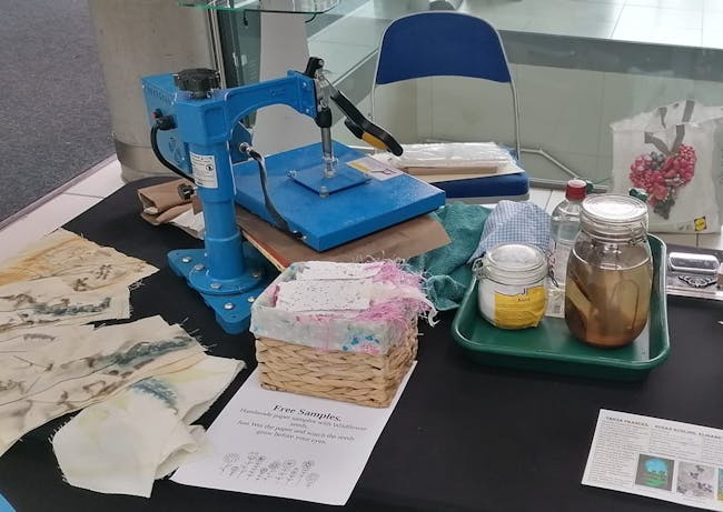 Eco flower printing workshop set up