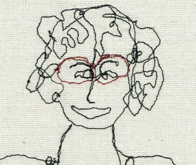 free stitched self portrait of a woman
