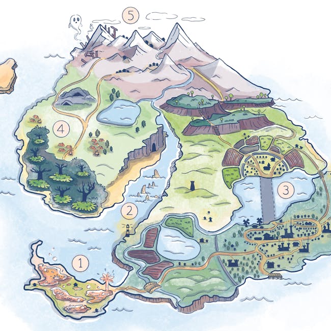 Illustrated fantasy map
