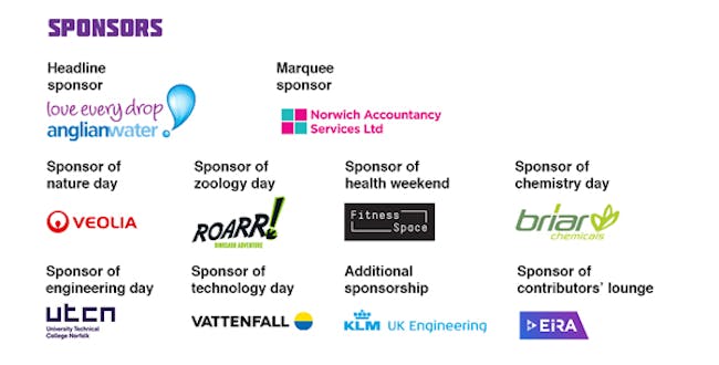 Norwich Science Festival 2019 sponsors