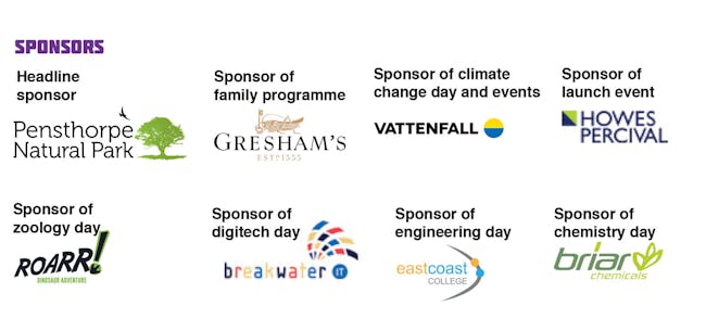 Sponsors of Norwich Science Festival 2021