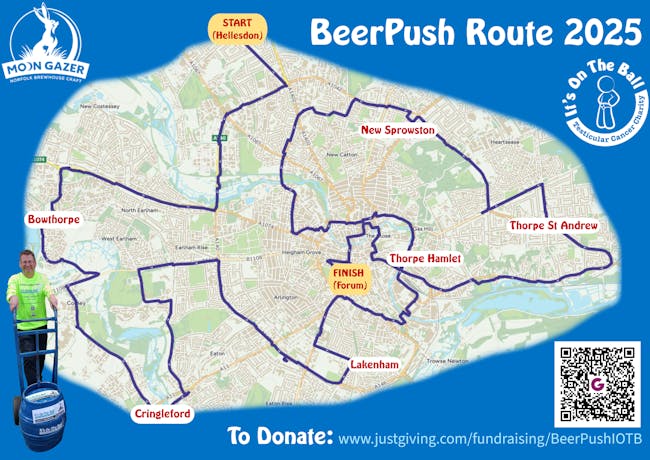 Map of BeerPush Route 2025.