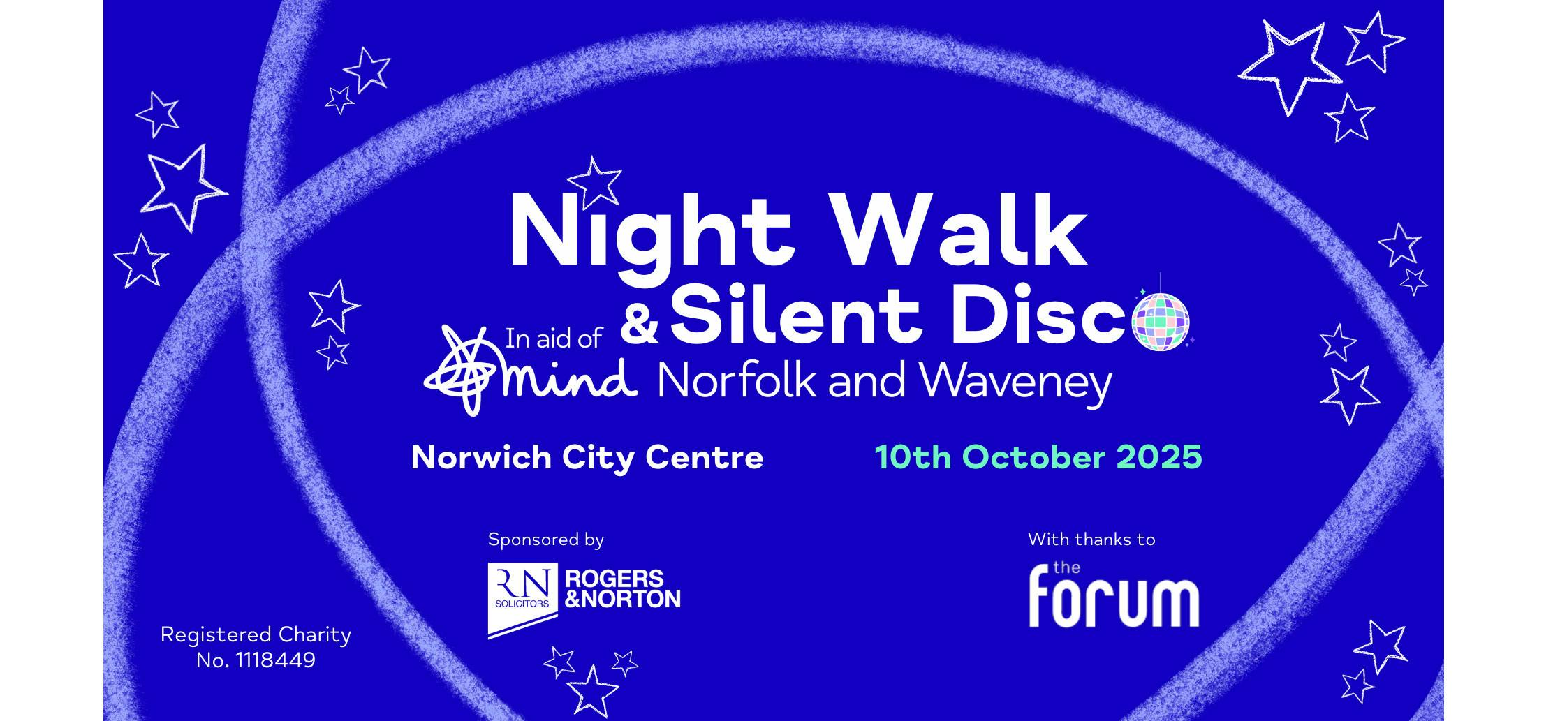 Night walk and silent disco in aid of Mind Norfolk and Waveney