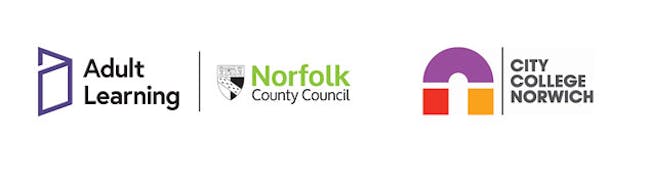 Adult Learning Norfolk County Council and City College Norwich logos