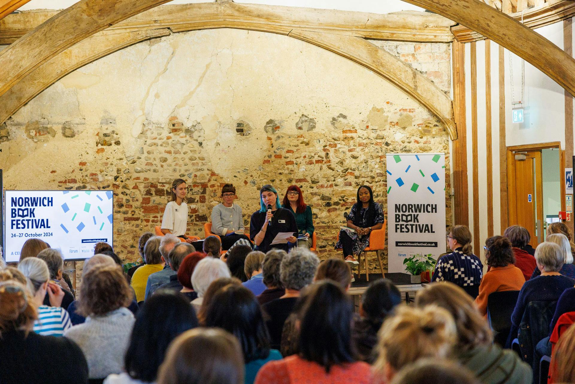 A panel of speakers at the National Centre for Writing.