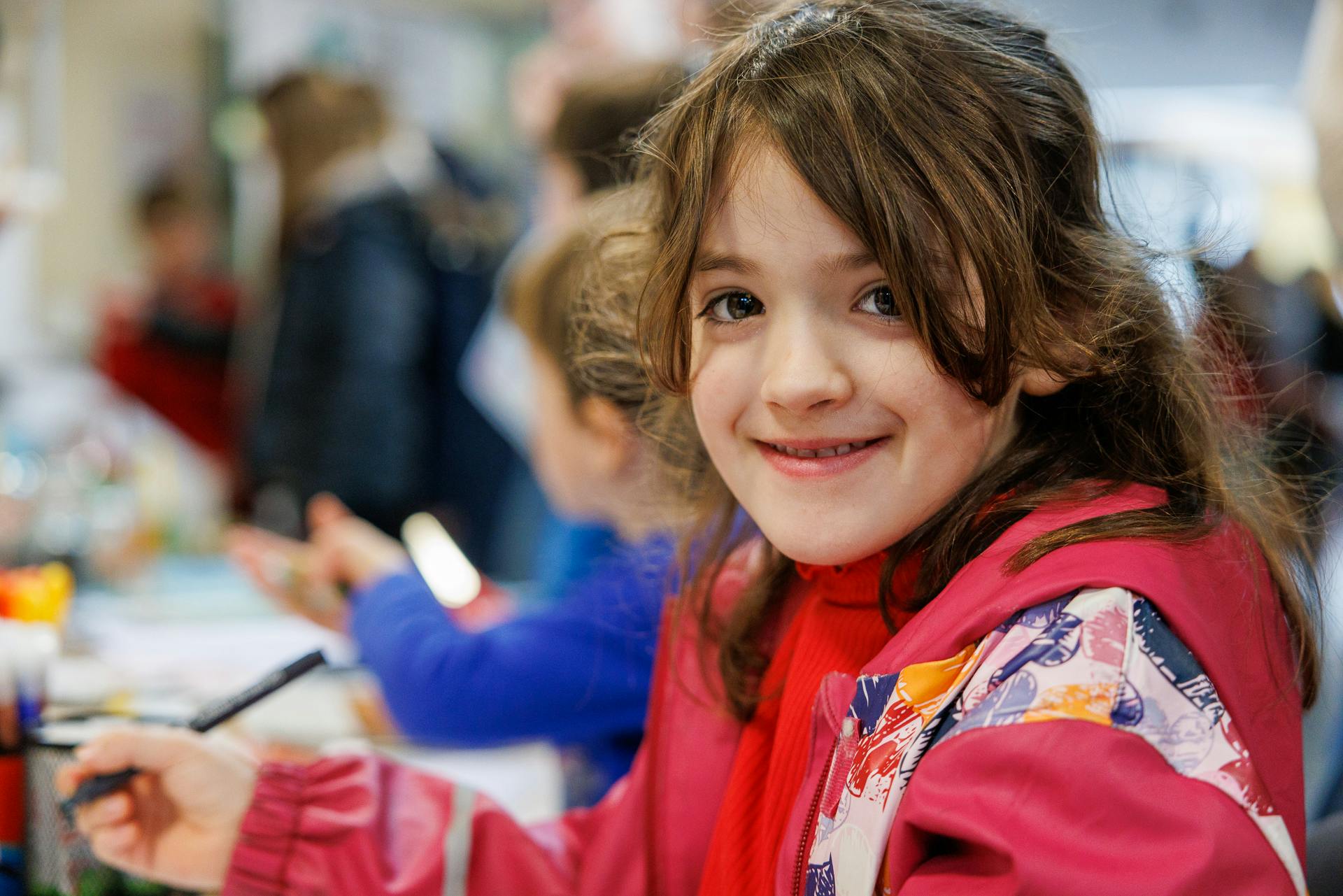 A child looking into the camera