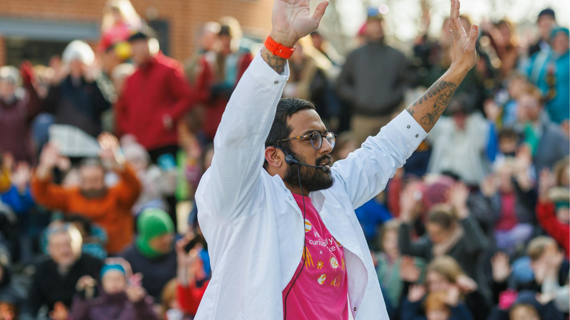 A performer with a large crowd at NSF25